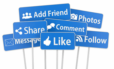 add share like signs for Facebook